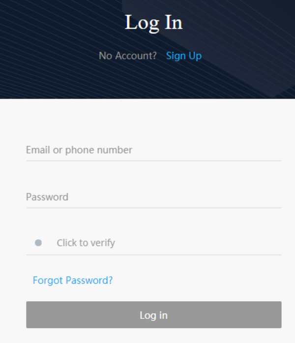 Login screenshot.